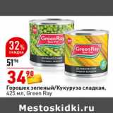 Магазин:Окей супермаркет,Скидка:Кукуруза сладкая/
Горошек зеленый,
425 мл, Green Ray