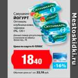 Магазин:К-руока,Скидка:Савушкин
Йогурт
Оптималь
клубника-киви,
черника
0%