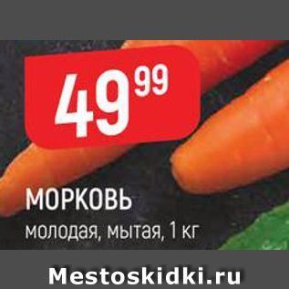 Акция - МОРКОВЬ молодая мытая,