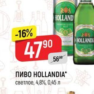 Акция - Пиво HOLLANDIA