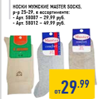 Акция - Носки мужские MASTER SOCKS, р-р 25-29,