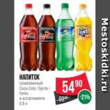 Магазин:Spar,Скидка:Напиток
газированный
Coca-Cola / Sprite /
Fanta
в ассортименте
0.9 л