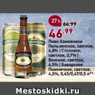 Акция - Пиво Хамовники Пильзенское