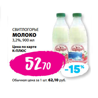 Акция - СВИТЛОГОРЬЕ МОЛОКО 3,2%