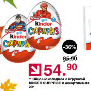 Акция - Яйцо Kinder Surprise