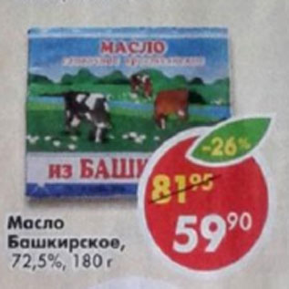 Акция - Масло Башкирское 72,5%