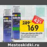 Магазин:Перекрёсток,Скидка:Гель для бритья Gillette 