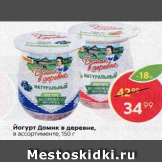 Акция - Йогурт Домик в Деревне