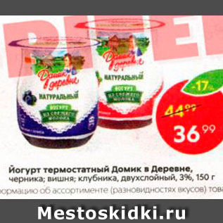 Акция - Йогурт Домик в деревне