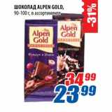 Магазин:Лента,Скидка:Шоколад Alpen Gold