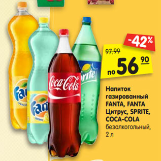 Акция - Напиток газированный FANTA, FANTA Цитрус, SPRITE, COCA-COLA