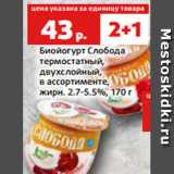 Магазин:Виктория,Скидка:Биойогурт Слобода
термостатный,
двухслойный,
в ассортименте,
жирн. 2.7-5.5%, 170 г