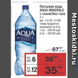 Акция - Питьевая вода AQUA MINERALE