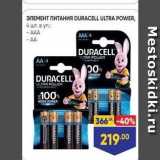 Магазин:Лента,Скидка:ЭЛЕМЕНТ ПИТАНИЯ DURACELL ULTRA POWER