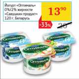 Магазин:Седьмой континент,Скидка:Йогурт Оптималь 0%,2% Савушкин продукт Беларусь 