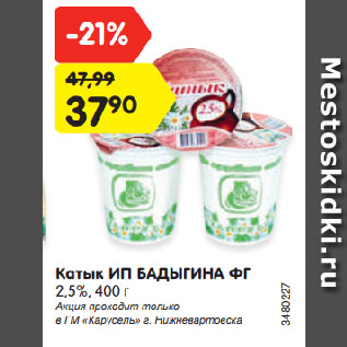 Акция - Катык ИП БАДЫГИНА ФГ 2,5%