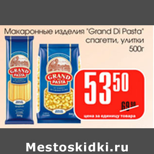 Акция - Макаронные изделия Grand Di Pasta