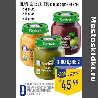 Акция - ПЮРЕ GERBER,