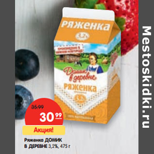 Акция - Ряженка Домик в деревне 3,2%