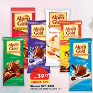 Акция - Шоколад Alpen Gold молочный