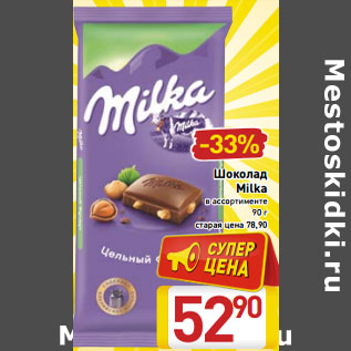 Акция - Шоколад Milka