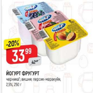 Акция - Йогурт ФРУГУРТ 2,5%