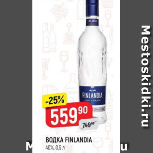 Акция - Водка Finlandia 40%