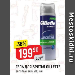 Акция - Гель для бритья Gillette