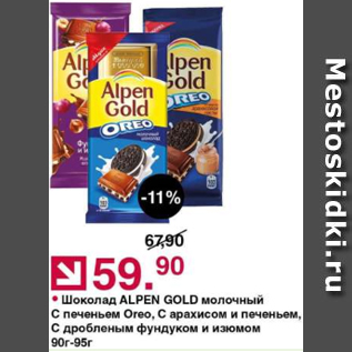 Акция - Шоколад Alpen Gold молочный