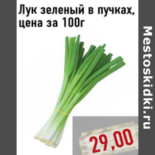 Акция - Лук зеленый в пучках, цена за 100г