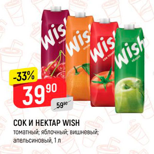 Акция - Сок и нектар Wish