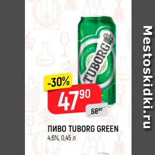 Акция - Пиво Tuborg Green
