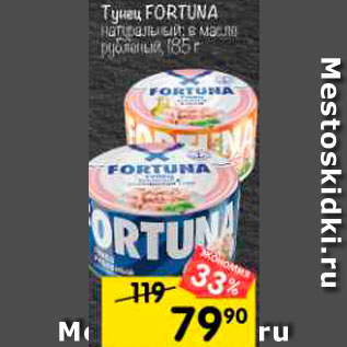 Акция - Тунец FОRTUNA натуральный, в масле рубленый