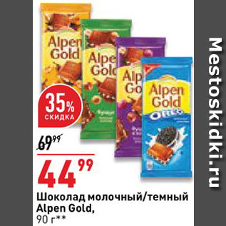 Акция - Шоколад Alpen Gold