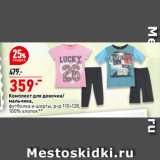 Магазин:Окей супермаркет,Скидка:Комплект для девочки/
мальчика,
футболка и шорты, р-р 110-128,
100% хлопок