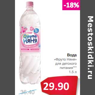Акция - Вода "Фруто Няня" для детского питания