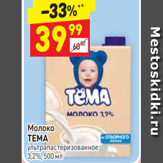 Акция - Молоко Тема 3,2%