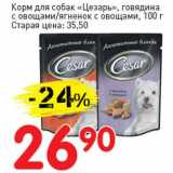 Магазин:Авоська,Скидка:Корм для собак «Цезарь» говядина с овощами/ягненок с овощами 