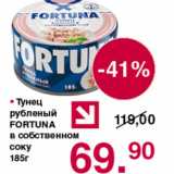Магазин:Оливье,Скидка:Тунец рубленый Фортуна в собственном соку