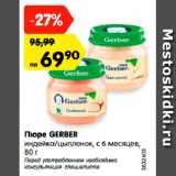 Магазин:Карусель,Скидка:Пюре GERBER
индейка/цыпленок, с 6 месяцев,
80 г