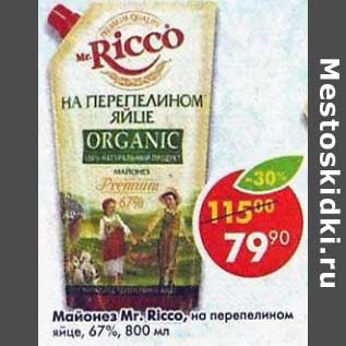 Акция - Майонез Mr. Ricco на перепелином яйце 67%