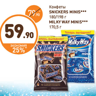 Акция - Конфеты SNICKERS MINIS MILKY WAY MINIS