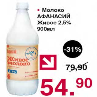 Акция - Молоко Афанасий живое 2,5%