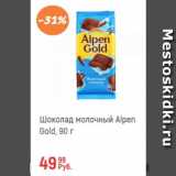 Магазин:Глобус,Скидка:Шоколад молочный Alpen Gold
