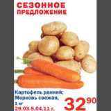 Магазин:Перекрёсток,Скидка:Картофель ранний/Морковь свежая