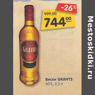 Акция - Виски Grants 40%