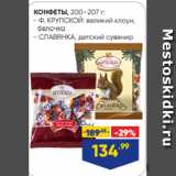 Лента Акции - КОНФЕТЫ, 200–207 г:
- Ф. КРУПСКОЙ: великий клоун,
 белочка
- СЛАВЯНКА, детский сувенир