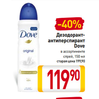 Акция - Дезодорант-антиперспирант Dove