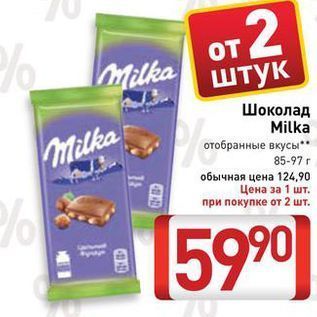 Акция - Шоколад Milka