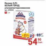 Магазин:Метро,Скидка:Молоко 3,2% БЕЛЫЙ ГОРОД